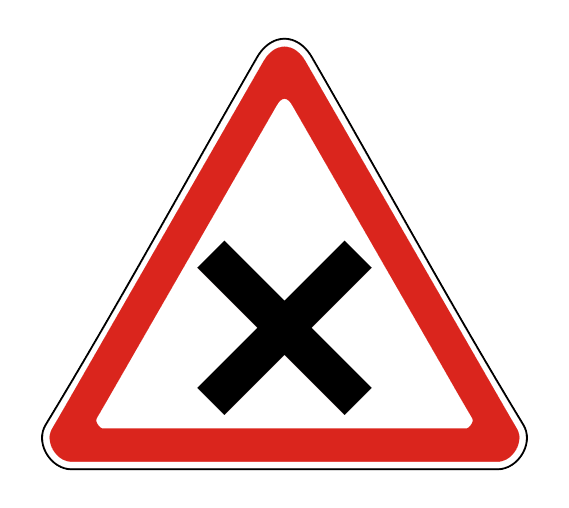 Знак 1.6 «Пересечение равнозначных дорог»