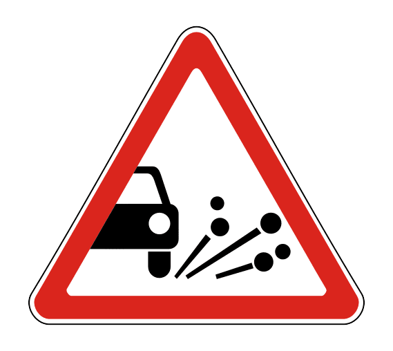 Знак 1.18 «Выброс гравия»