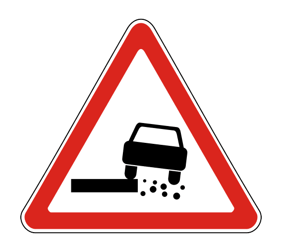 Знак 1.19 «Опасная обочина»