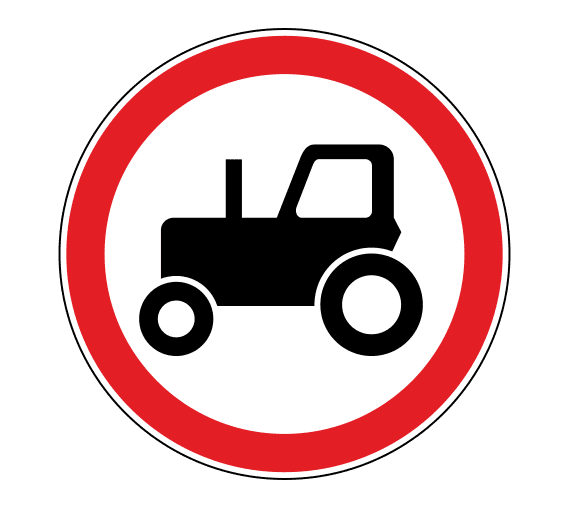 Знак 3.6 «Движение тракторов запрещено»