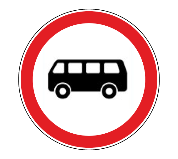 Знак 3.34 «Движение автобусов запрещено»