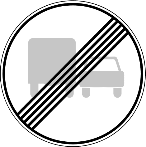 Знак 3.23 «Конец запрещения обгона грузовым автомобилям»